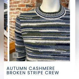 Autumn Cashmere NWT Broken Stripe Crew Sweater